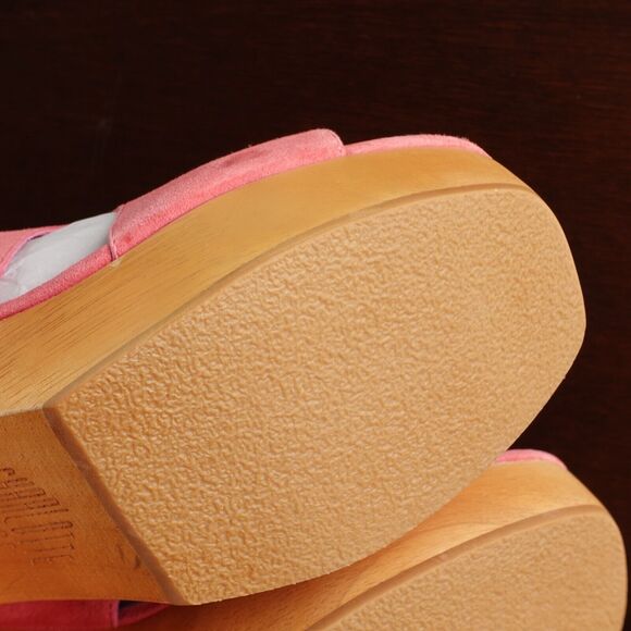 Charlotte Stone Pink Sandals with Wooden Platform - Picture 10 of 16